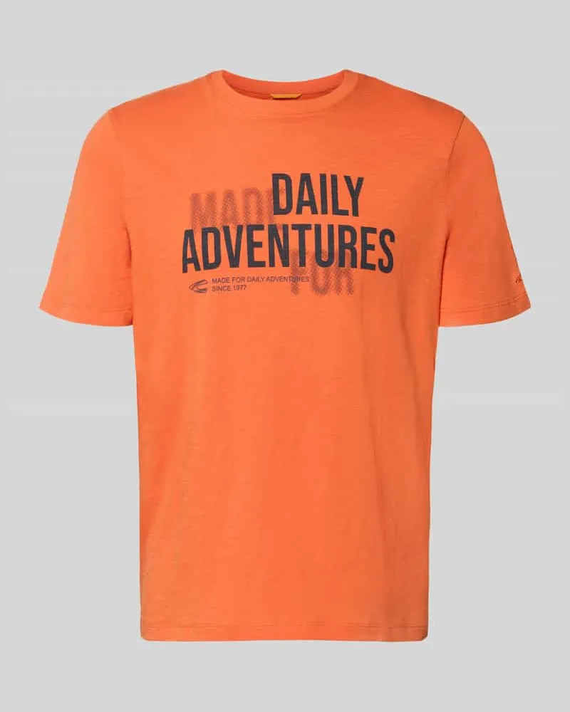 Camel Active Regular Fit T-Shirt aus reiner Baumwolle Orange