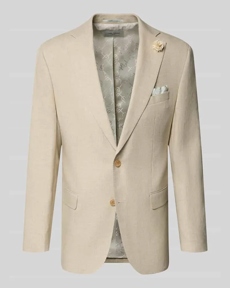 Carl Gross Regular Fit Anzugjacke aus Leinen-Mix Modell 'Tannon Beige