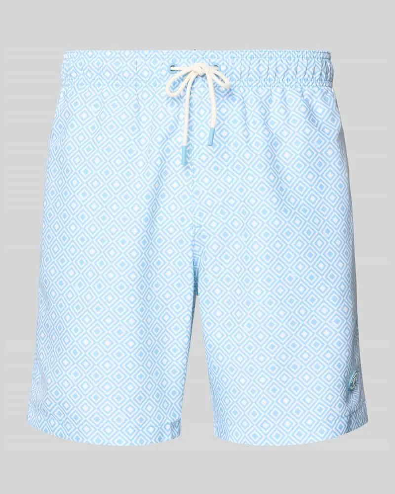 Shiwi Badehose mit Label-Patch Modell 'Mike Blau