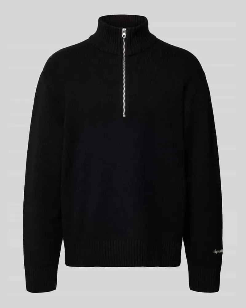 Jack & Jones Strickpullover mit gerippten Abschlüssen Modell 'NORREBRO Black