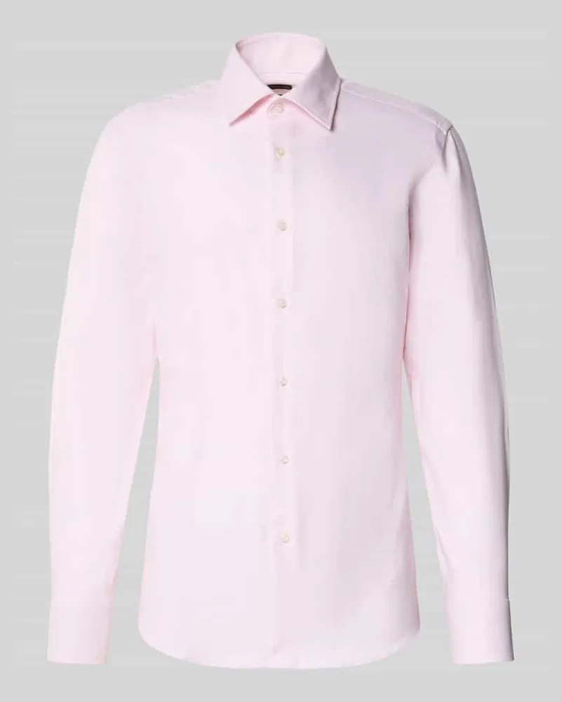 HUGO BOSS Slim Fit Businesshemd aus reiner Baumwolle Modell 'HANK Rose