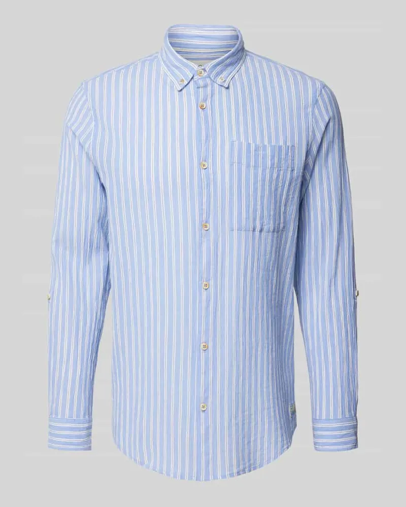 Scotch&Soda Regular Fit Freizeithemd mit Button-Down-Kragen Hellblau