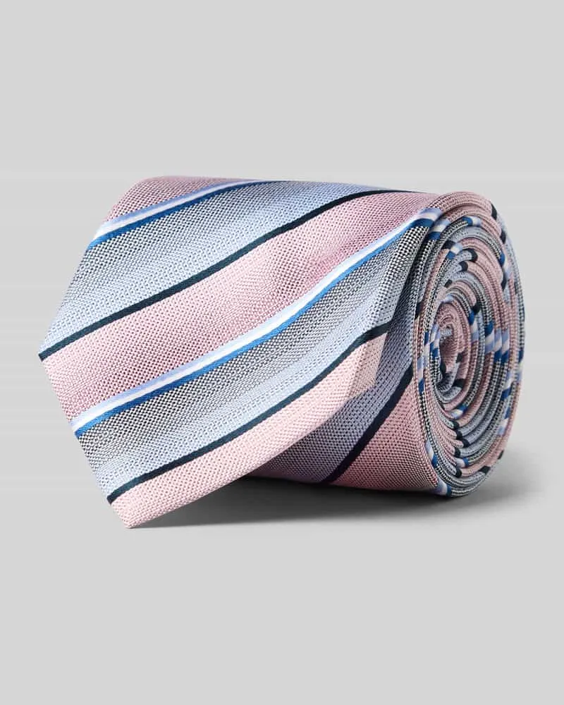 Monti Krawatte aus Seide mit Streifenmuster (7 cm Rose