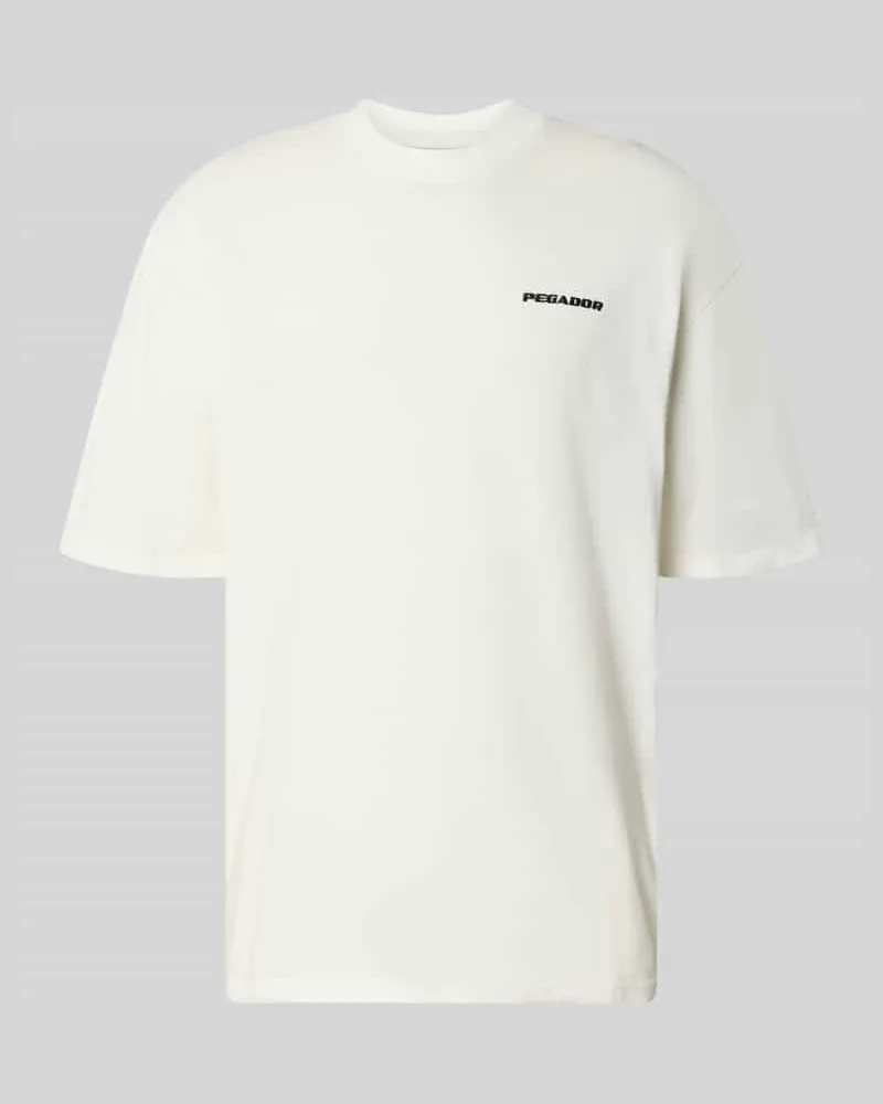 PEGADOR Oversized T-Shirt mit Logo-Stitching Offwhite