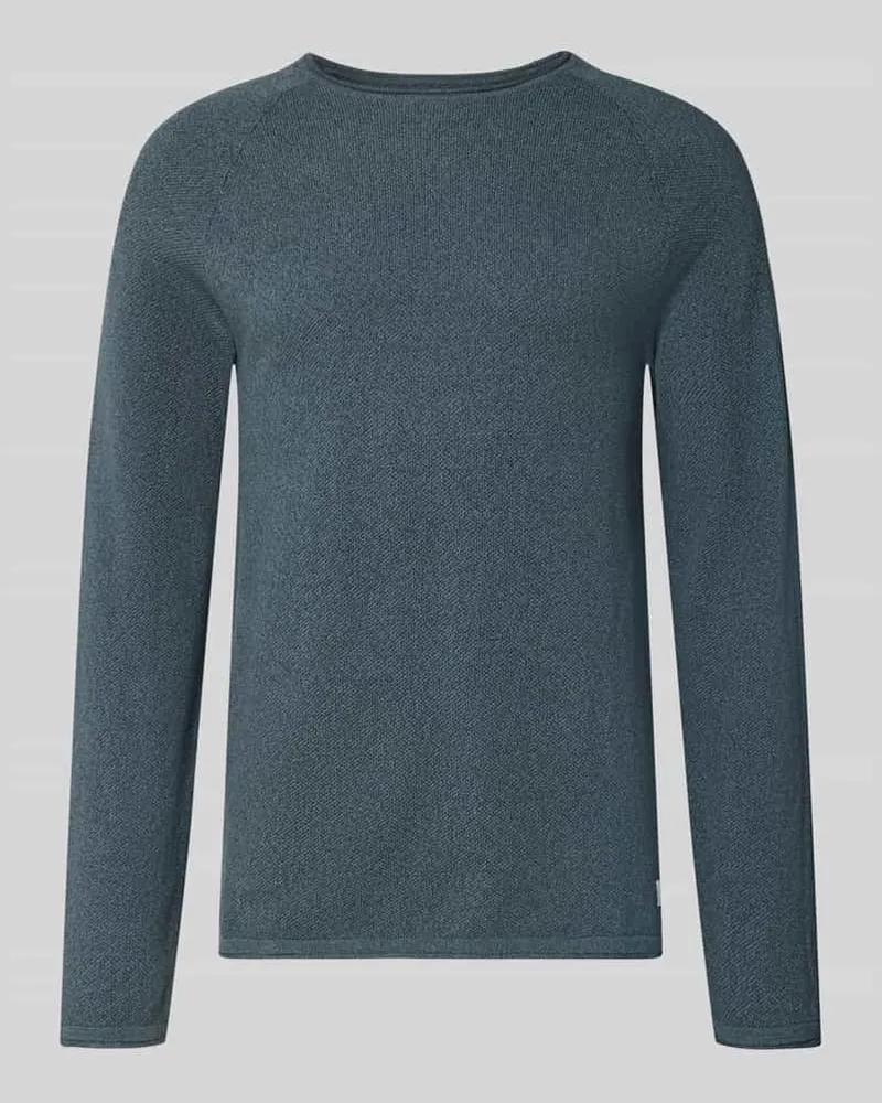 Jack & Jones Regular Fit Pullover aus reiner Baumwolle Modell 'Hill Blau