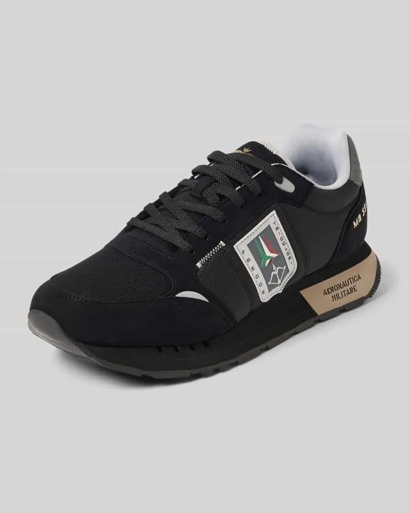 Aeronautica Militare Sneaker mit seitlichem Logo-Patch Modell 'Roma Black