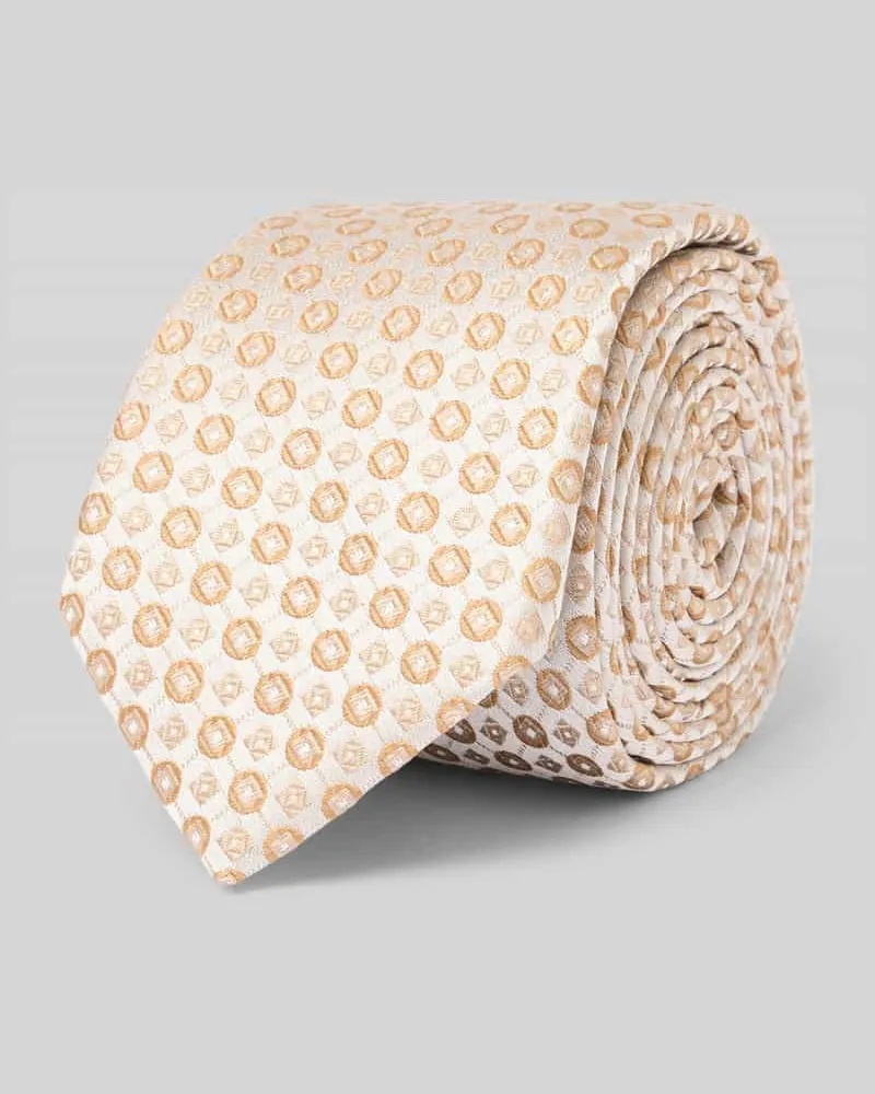 HUGO BOSS Seiden-Mix Krawatte Offwhite