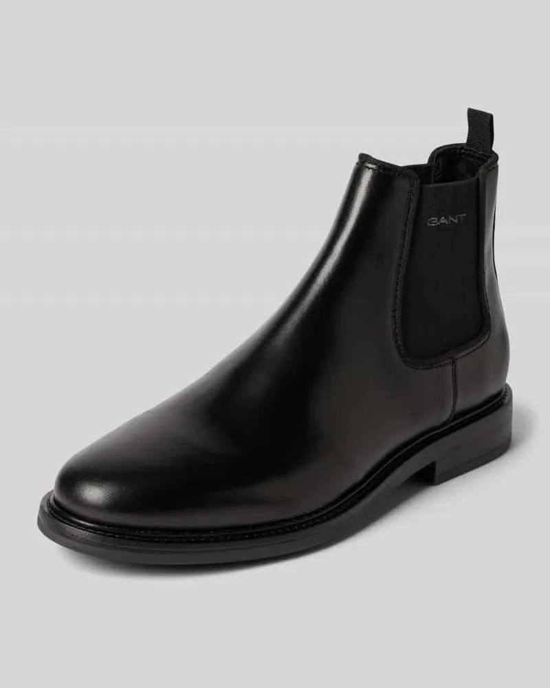 Gant Chelsea Boots aus Leder mit Label-Schriftzug Modell 'St Fairkon Black