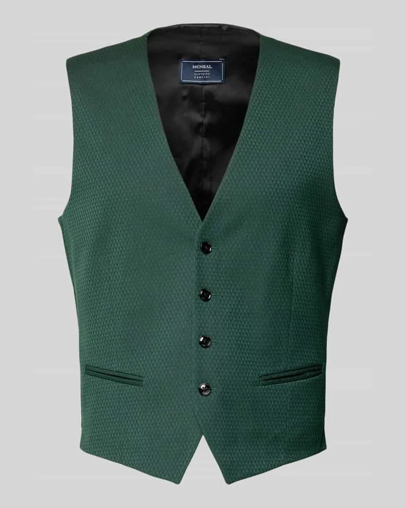 McNeal Slim Fit Weste mit Paspeltaschen Dunkelgruen