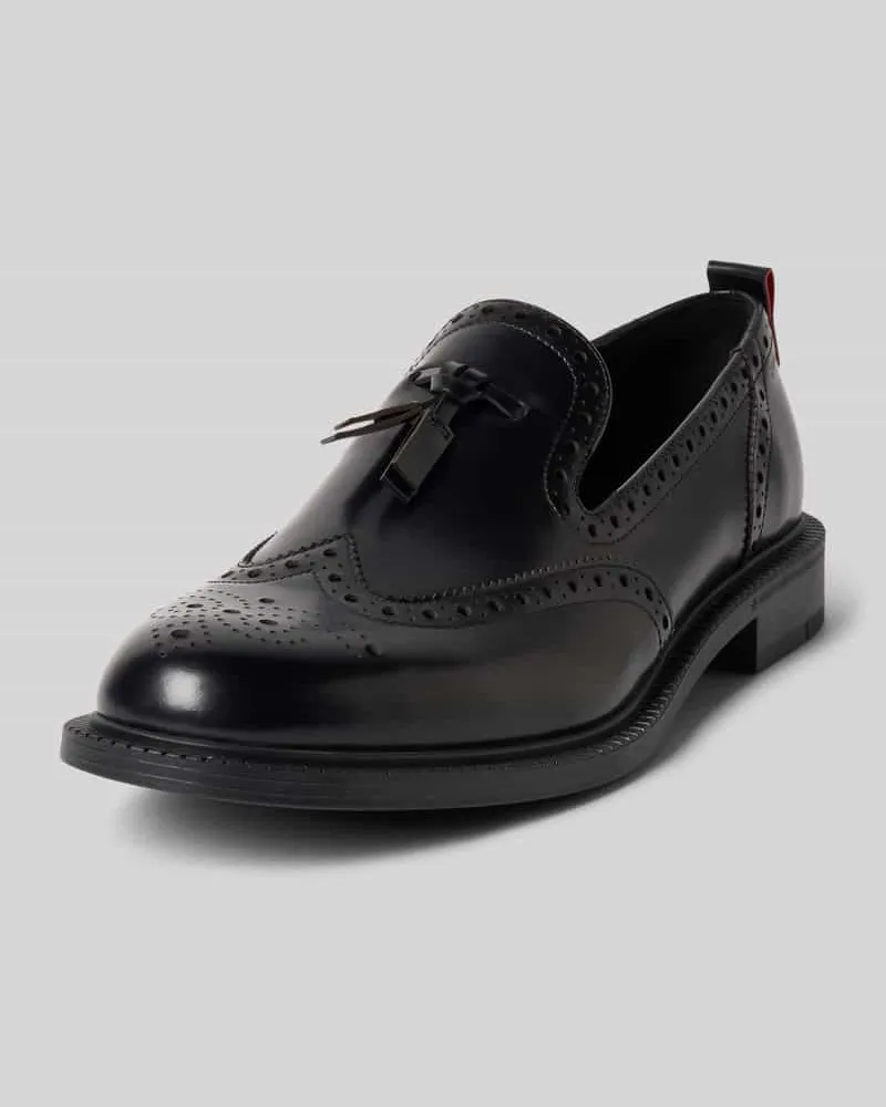 HUGO BOSS Loafer aus Leder mit Budapester Details 