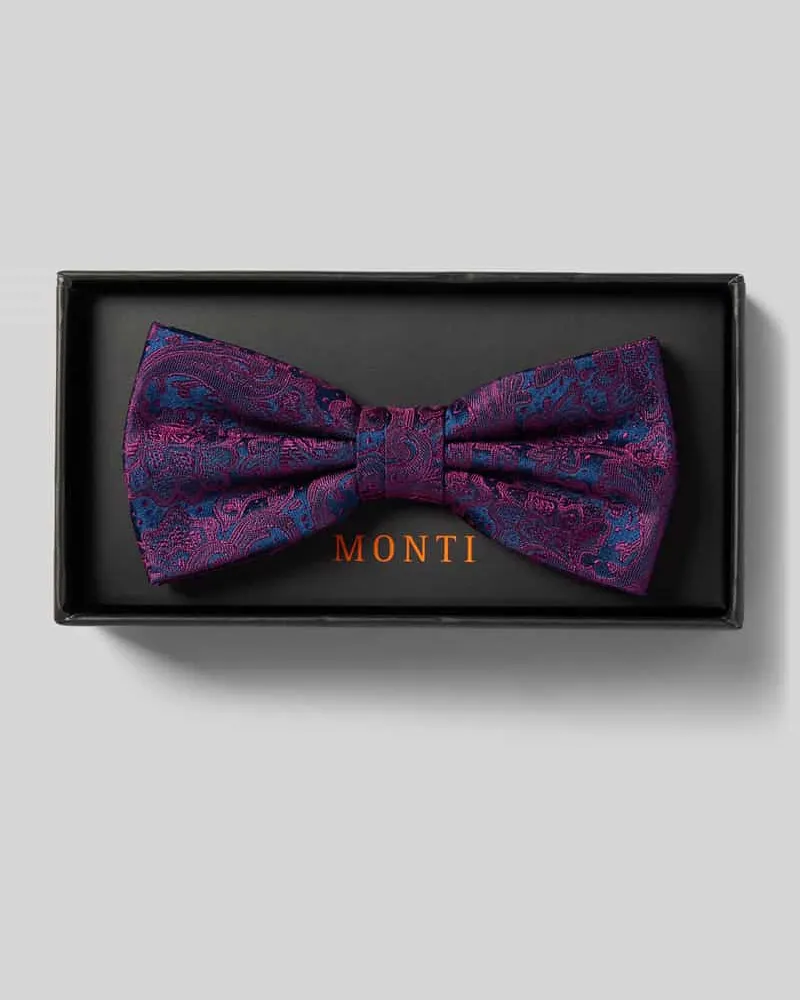 Monti Seidenfliege mit Paisley-Muster Modell 'Flavio Aubergine