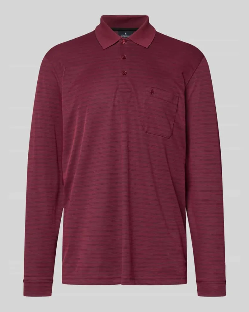 Ragman Regular Fit Poloshirt mit Brusttasche Modell 'Fineliner Bordeaux