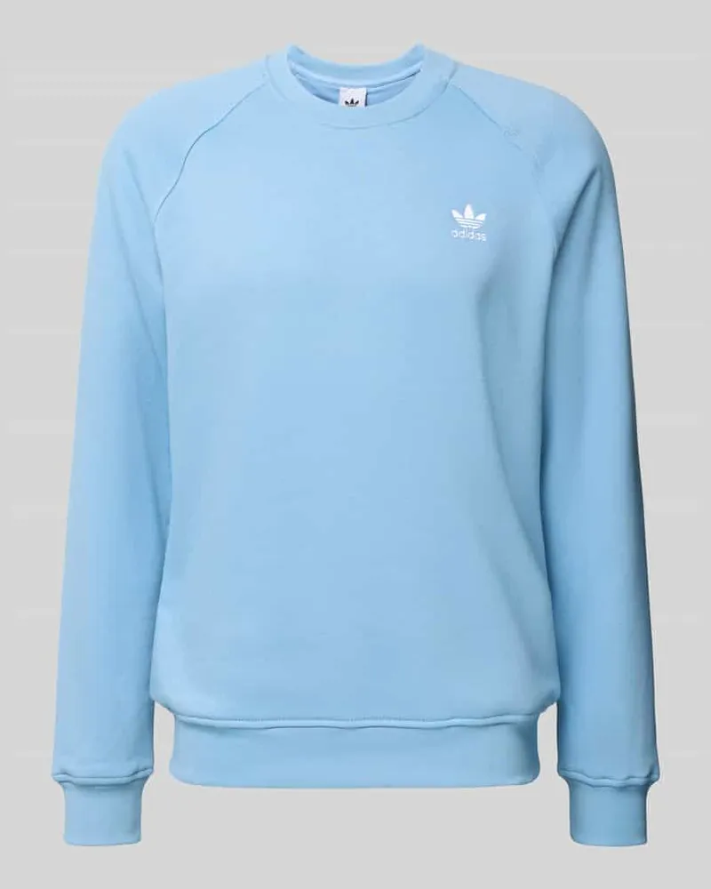 adidas Sweatshirt mit Label-Stitching Rauchblau