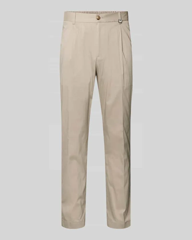 JOOP! Regular Fit Stoffhose mit Logo-Detail Modell 'Lester Beige