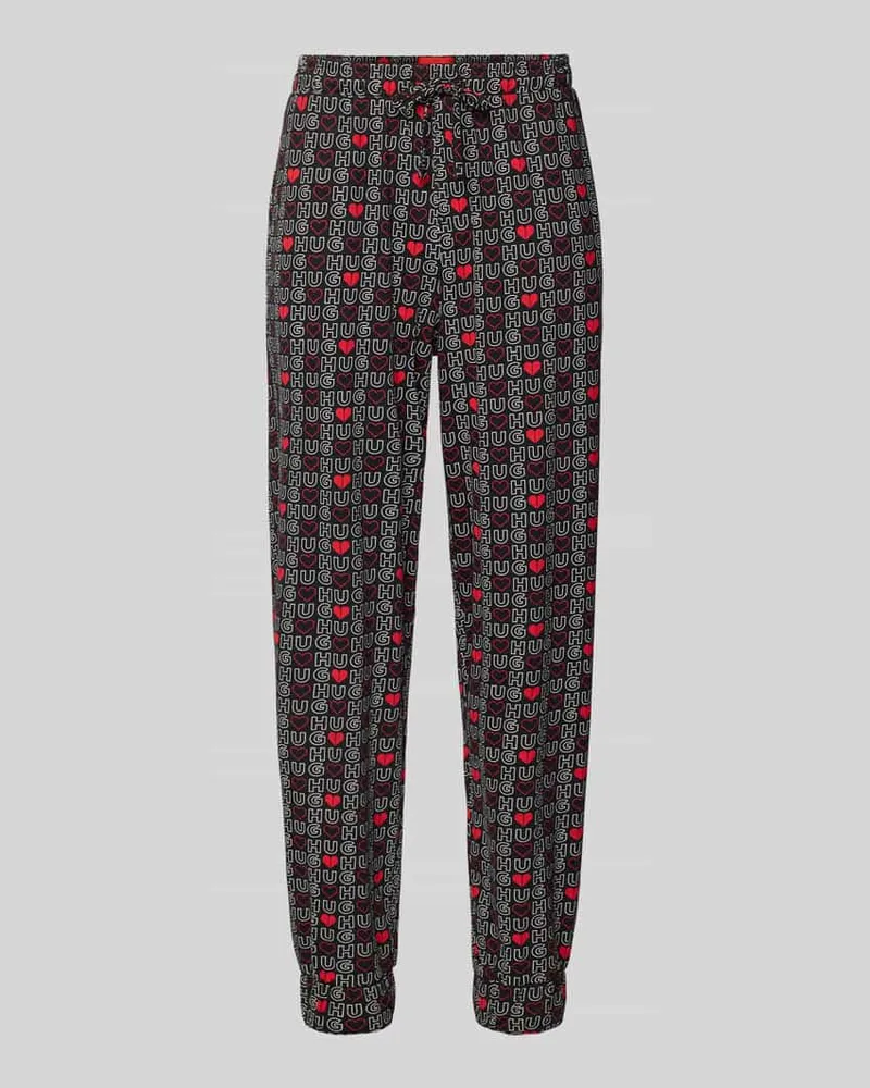 HUGO BOSS Comfort Fit Pyjama-Hose aus reiner Baumwolle Modell 'AMORO Rot