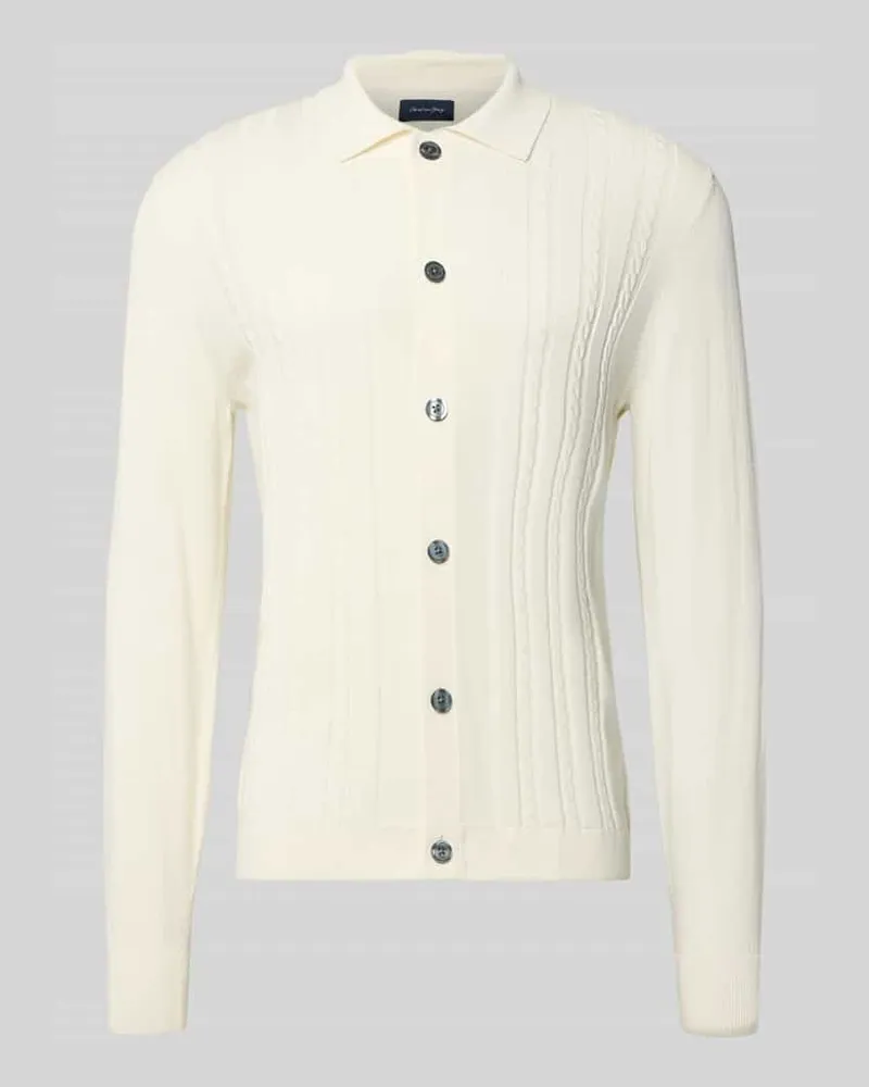 Christian Berg Strickjacke mit Knopfleiste Offwhite