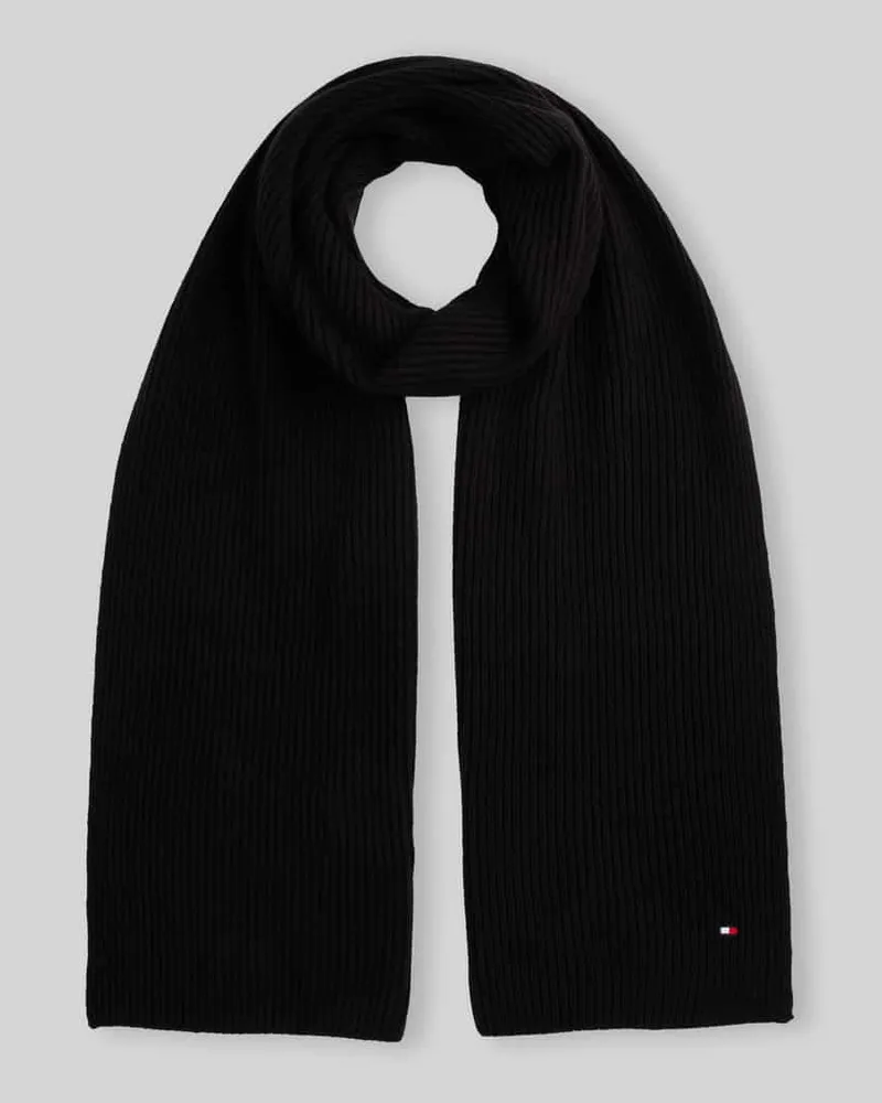 Tommy Hilfiger Schal mit Logo-Detail aus Kaschmir Black