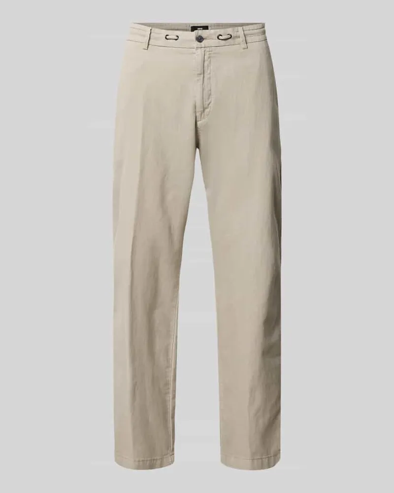 cinque Hose aus Leinen-Baumwoll-Mix mit Tunnelzug Taupe