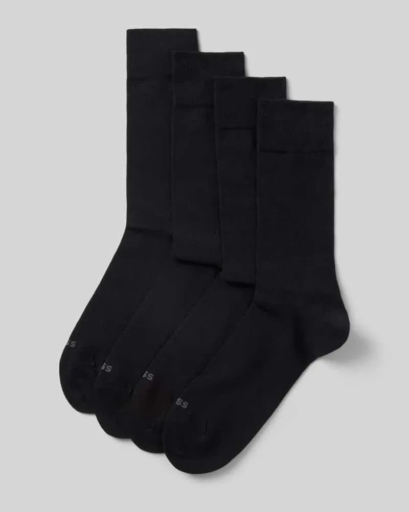 HUGO BOSS Socken mit Feinripp im 4er-Pack Black