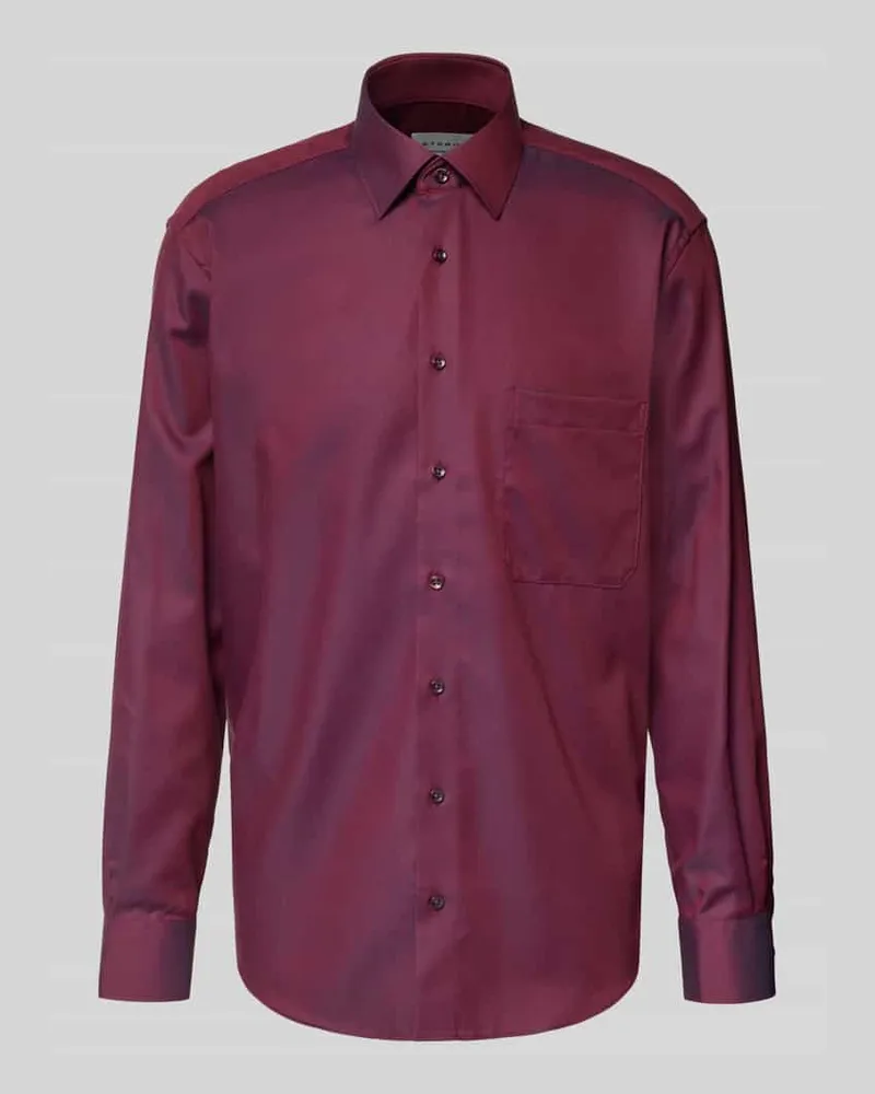Eterna Comfort Fit Businesshemd mit Knopfleiste Bordeaux