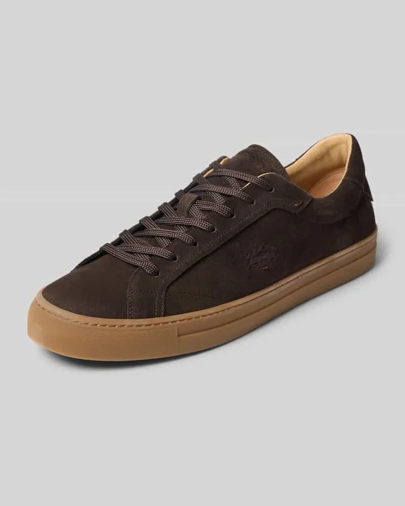 La Martina Sneaker mit Label-Prägnung Dunkelbraun