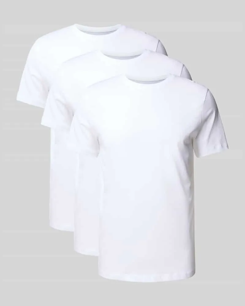 Selected Homme Regular Fit T-Shirt Set aus reiner Baumwolle im 3er-Pack 
