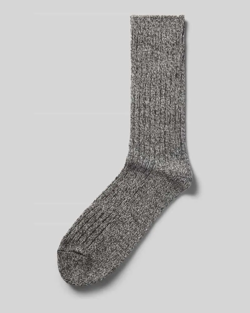 Camano Socken mit Woll-Anteil mit Rippbündchen Modell 'cosy mouline Anthrazit