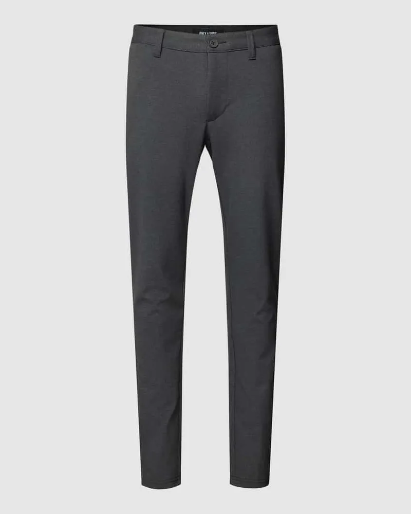Only & Sons Tapered Fit Stoffhose mit Fischgratmuster Black