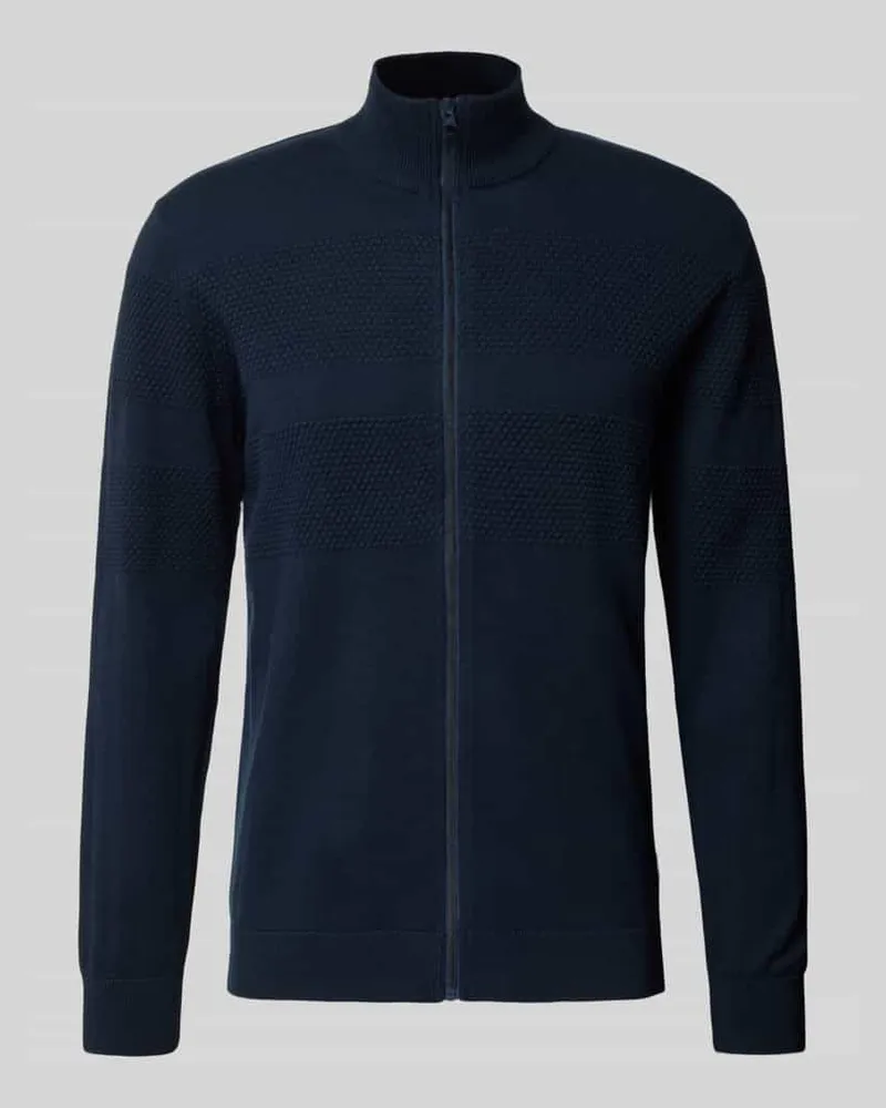 Lindbergh Cardigan mit Stehkragen und Reißverschluss Dunkelblau