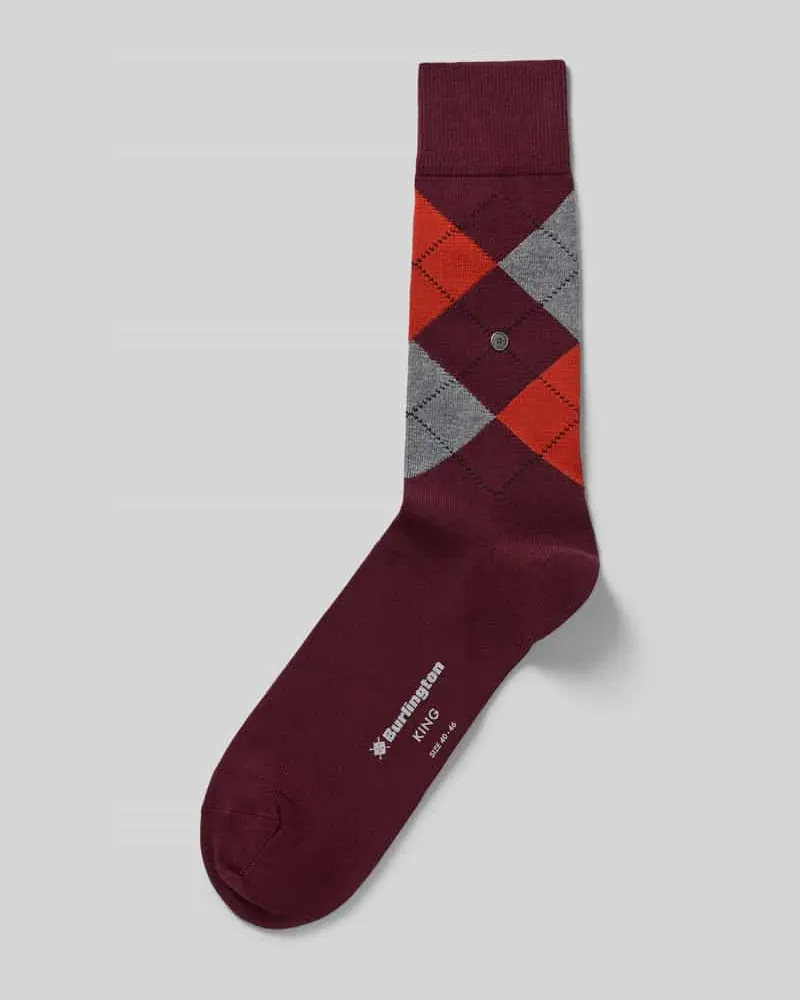 Burlington Socken aus Baumwoll-Mix Modell 'King Dunkelrot