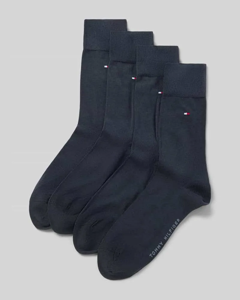 Tommy Hilfiger Socken mit Logo-Detail im 4er-Pack Marine