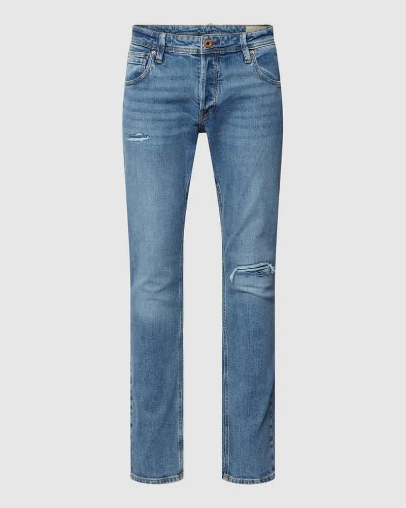 Jack & Jones Jeans im Destroyed-Look Modell 'GLENN Blau