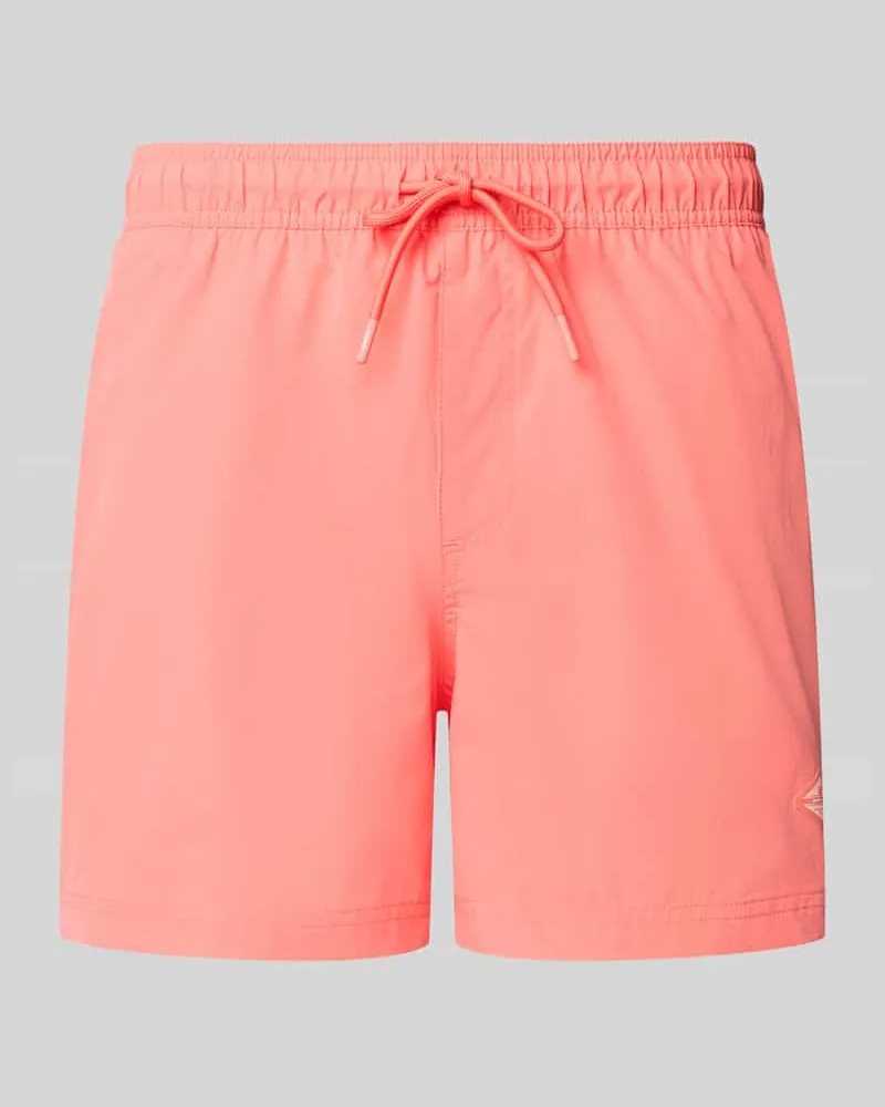 Jack & Jones Straight Fit Badeshorts mit Logo-Detail Modell 'Maui Koralle