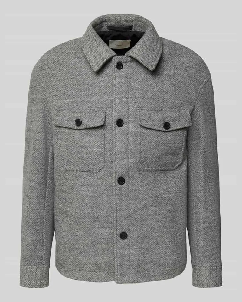 Selected Homme Regular Fit Jacke mit Woll-Anteil Modell 'MITCH Silber