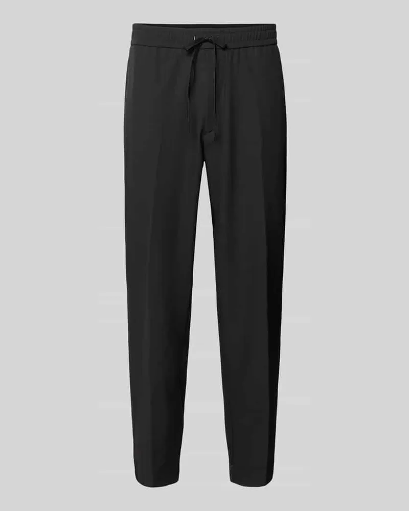 HUGO BOSS Tapered Fit Stoffhose mit Tunnelzug Modell 'T_FLEX Black