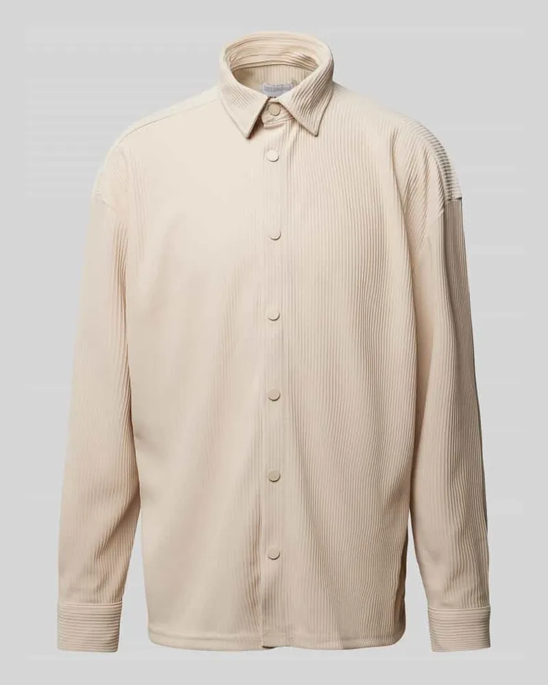 Only & Sons Relaxed Fit Hemdjacke mit Plisseefalten Modell 'KARI Offwhite