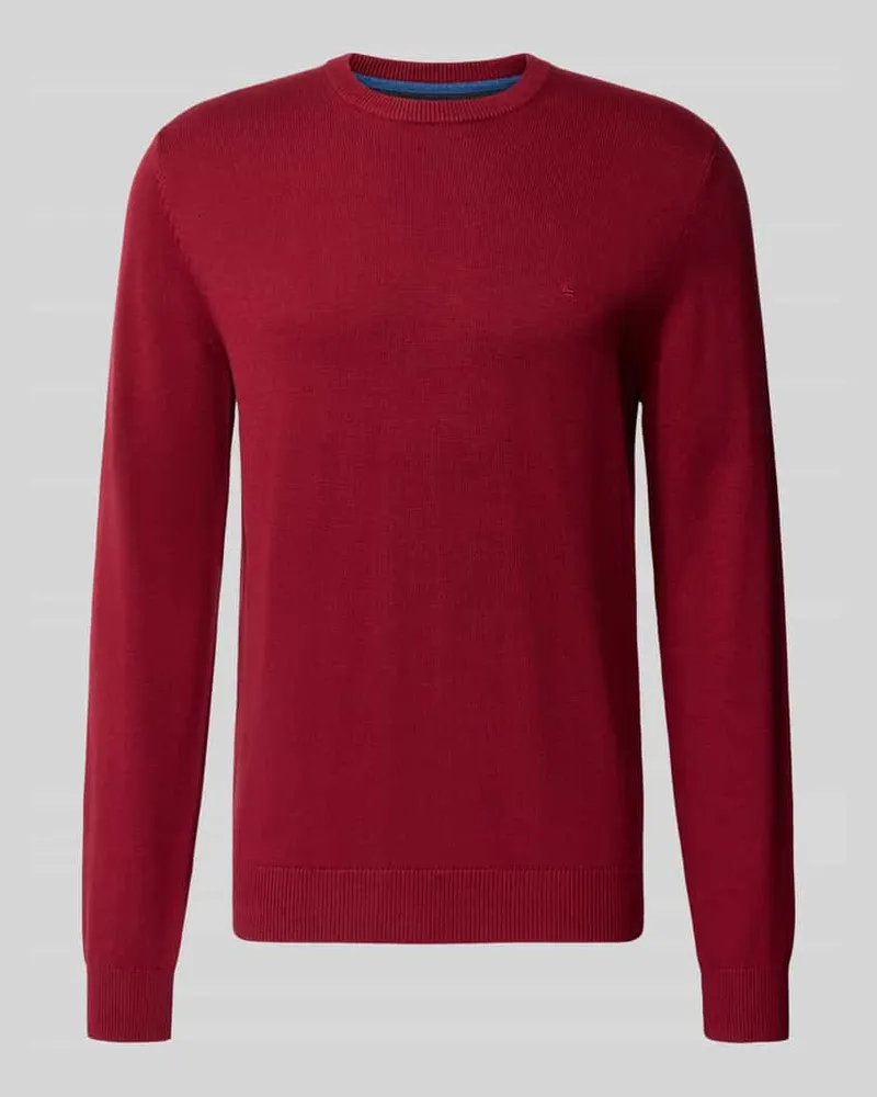 Christian Berg Regular Fit Strickpullover aus Baumwoll-Woll-Mix Dunkelrot