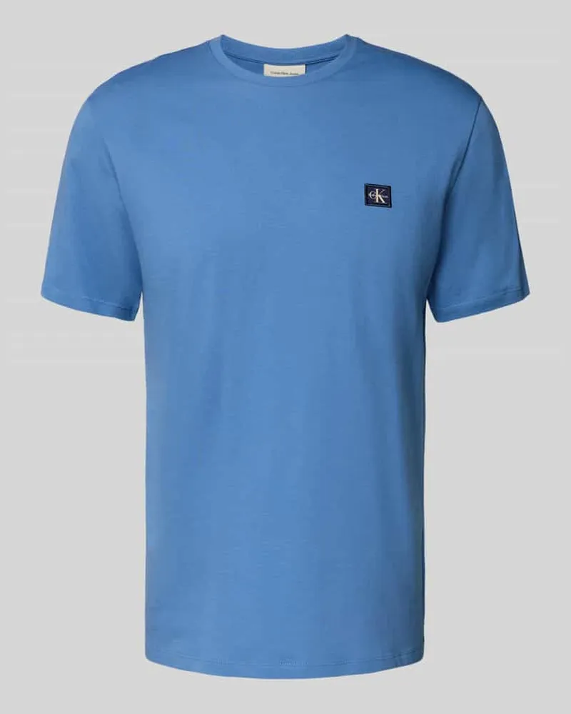 Calvin Klein T-Shirt mit Label-Patch Hellblau