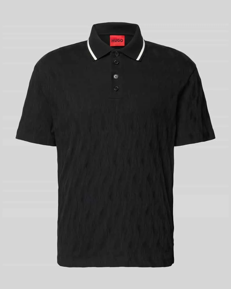 HUGO BOSS Regular Fit Poloshirt aus reiner Baumwolle Modell 'DUNIK Black