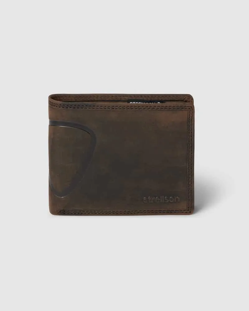 Strellson Portemonnaie mit Label-Prägung Modell 'BAKER STREET Dunkelbraun