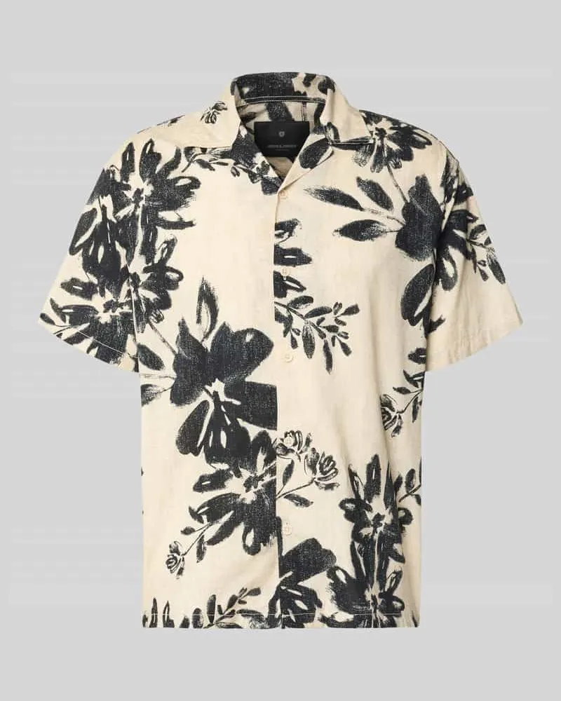 Jack & Jones Relaxed Fit Freizeithemd mit Reverskragen Modell 'BLAVENICE Black