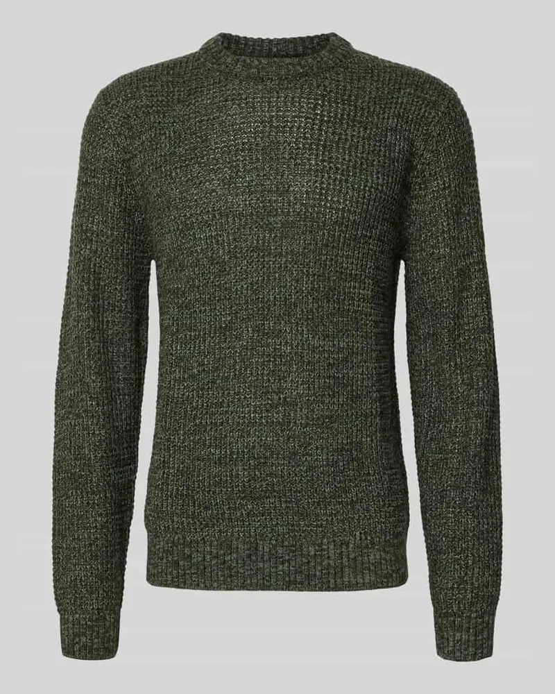 Jack & Jones Strickpullover mit gerippten Abschlüssen Modell 'LINK Oliv