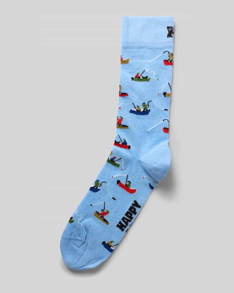 Happy Socks Socken mit Allover-Motiv-Print Hellblau