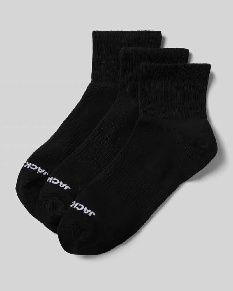 Jack & Jones Socken mit Label-Print Modell 'LUCA' im 3er-Pack Black