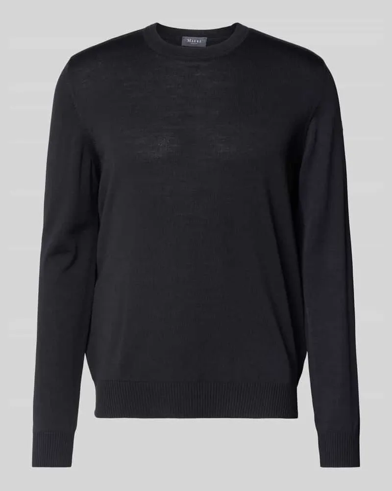 Maerz Strickpullover aus Schurwolle mit Rundhalsausschnitt 