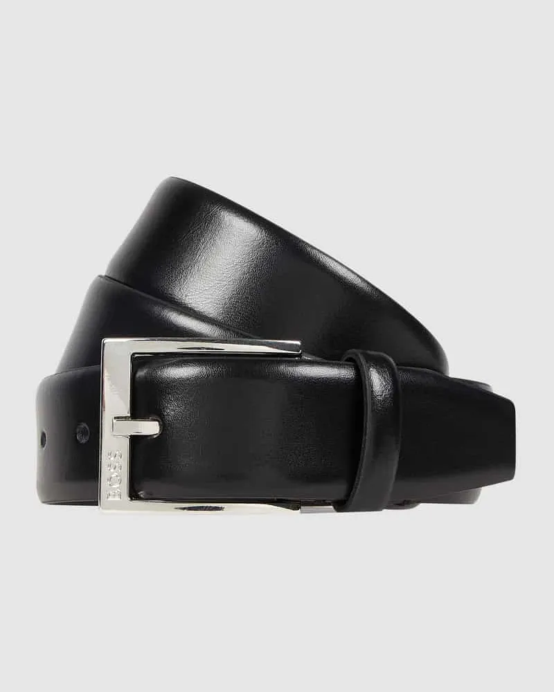HUGO BOSS Ledergürtel mit Dornschließe Modell 'Elloy Black