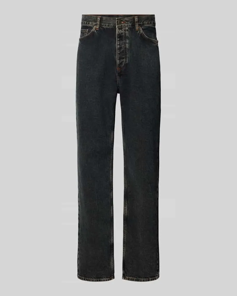 American Vintage Regular Fit Jeans mit Label-Patch hinten Rauchblau