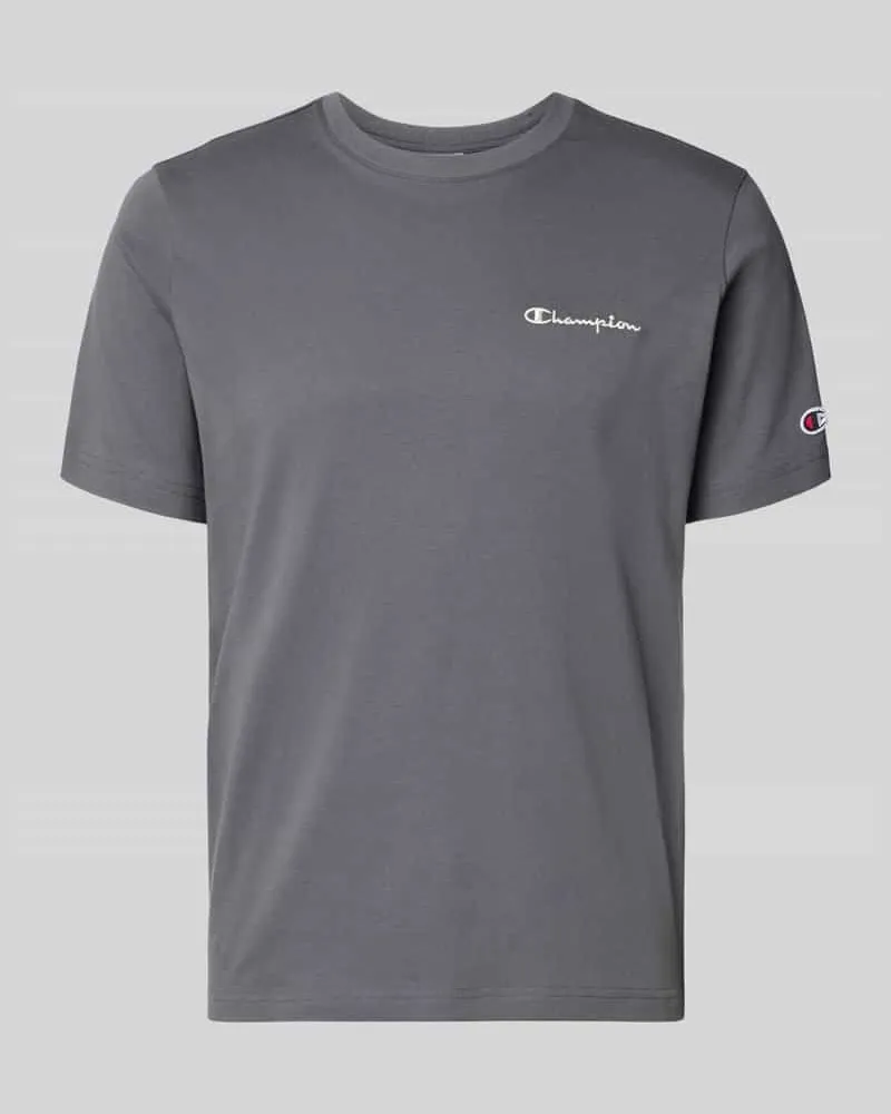 Champion T-Shirt mit Label-Stitchings und Rundhalsausschnitt Anthrazit