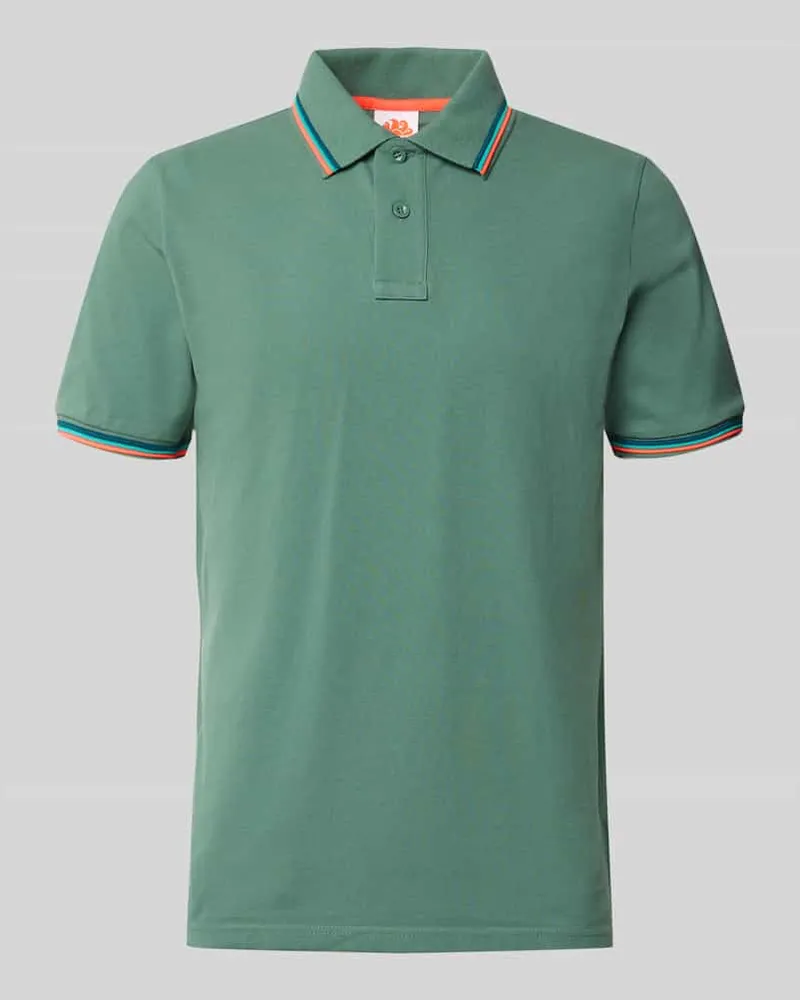 Sundek Slim Fit Poloshirt mit Kontraststreifen Modell 'Brice Dunkelgruen