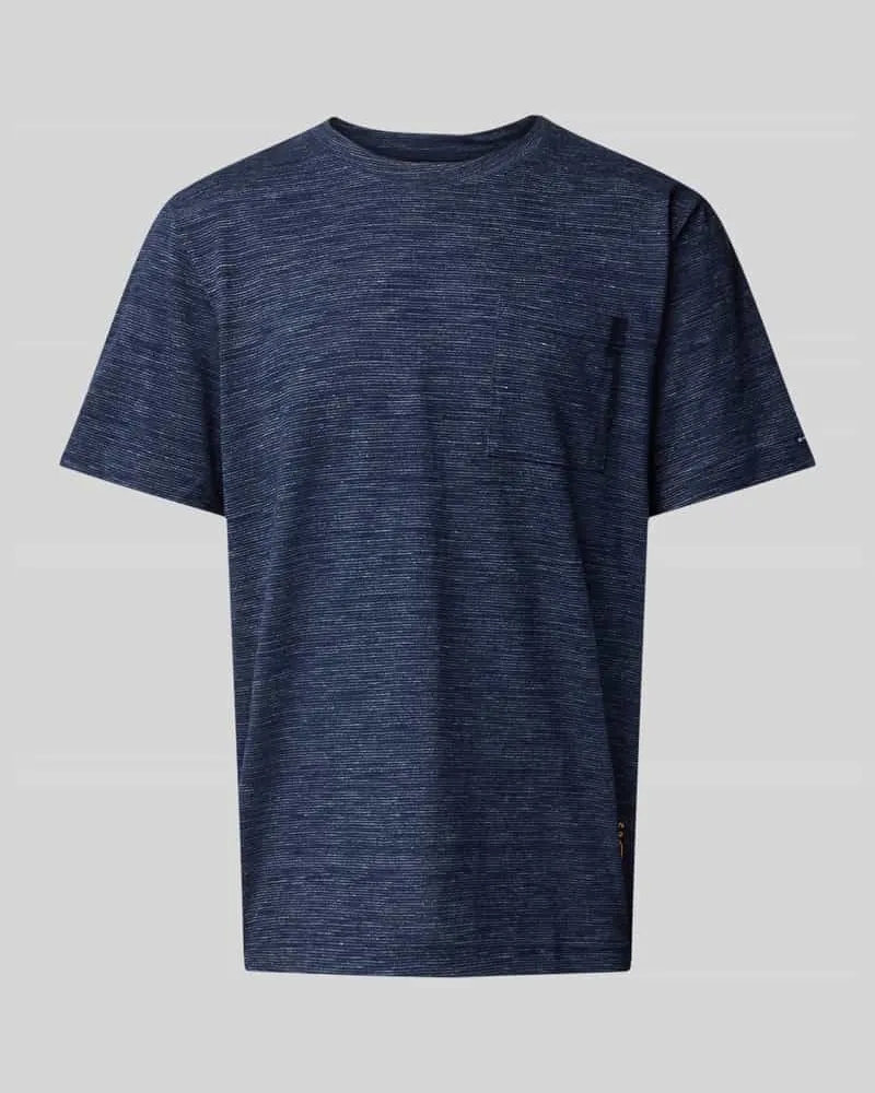 Tom Tailor Regular Fit T-Shirt aus Baumwoll-Mix Dunkelblau